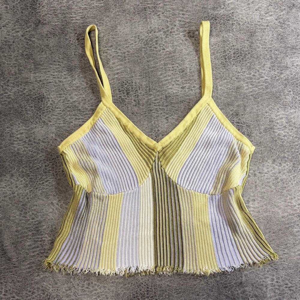 Pastel Ribbed Knit Cropped Cami